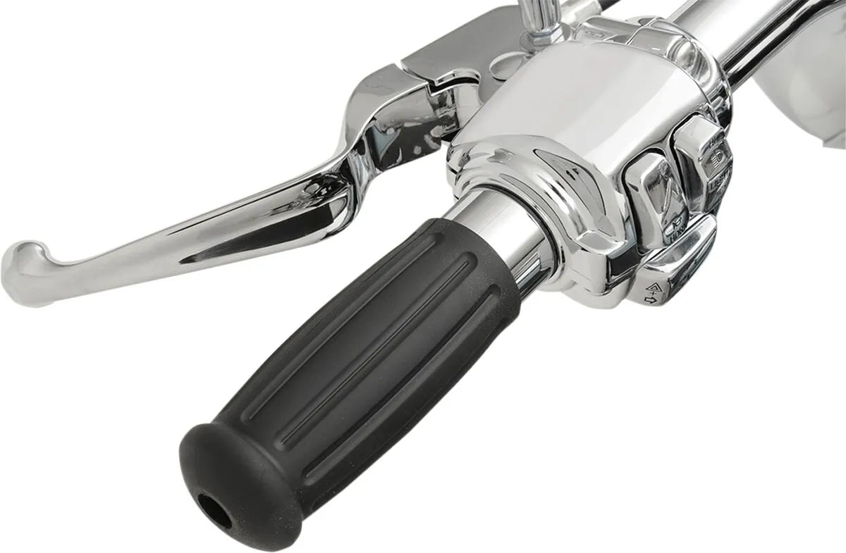 Drag Specialties Vintage Style Grips - Black/chrome