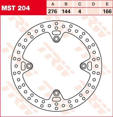 Trw Round Fixed Brake Rotor 250-299mm