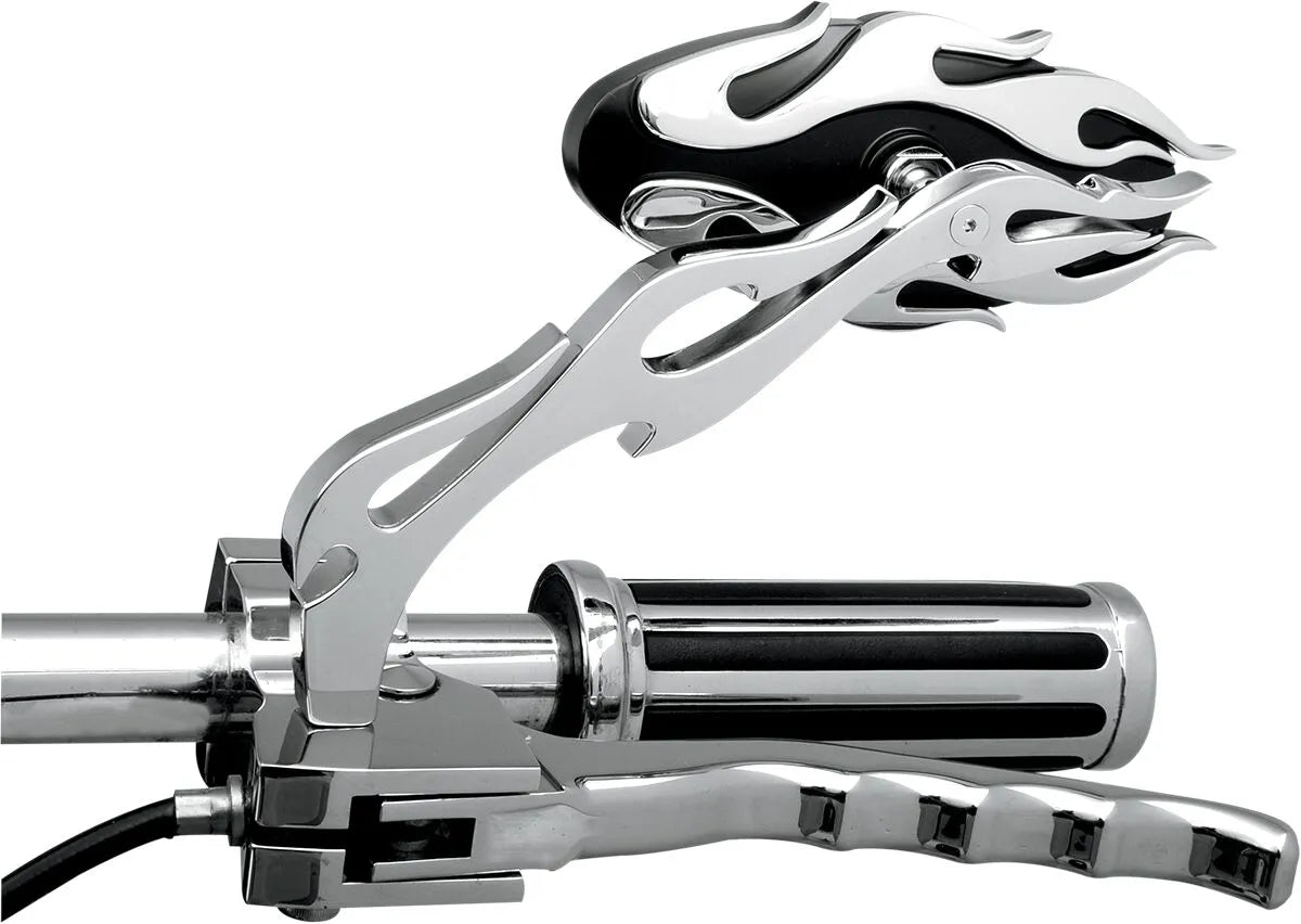Drag Specialties Flame Oval Mirrors - Chrome