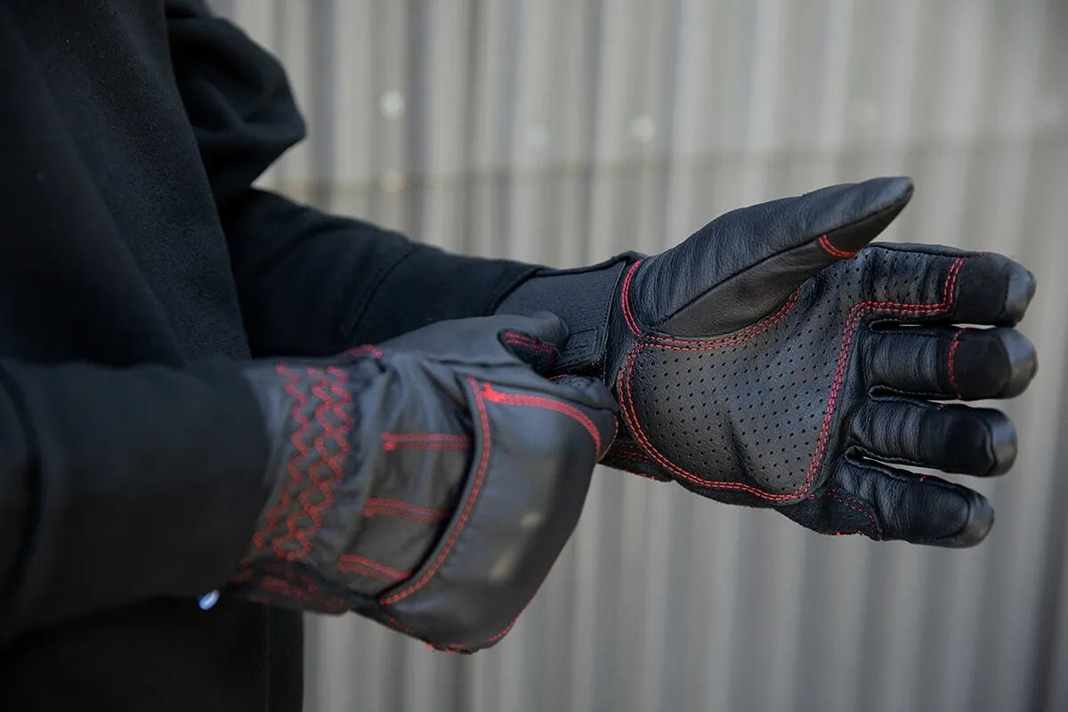 Biltwell Belden Gloves - Black/Red