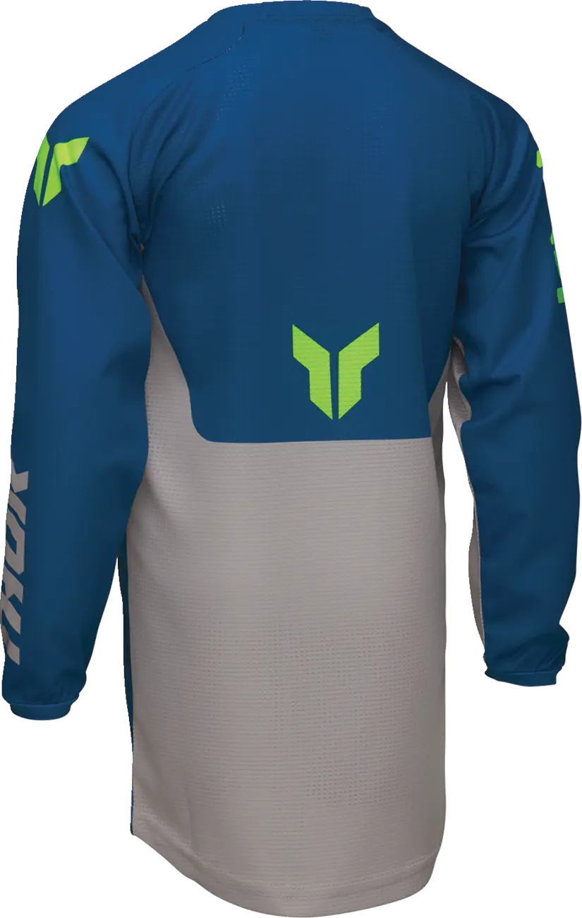 Thor Youth Launchmode Forge Jersey - Blue, Gray, Fluorescent Yellow