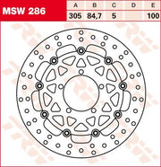 Trw Round Floating Brake Rotor For Motorcycles