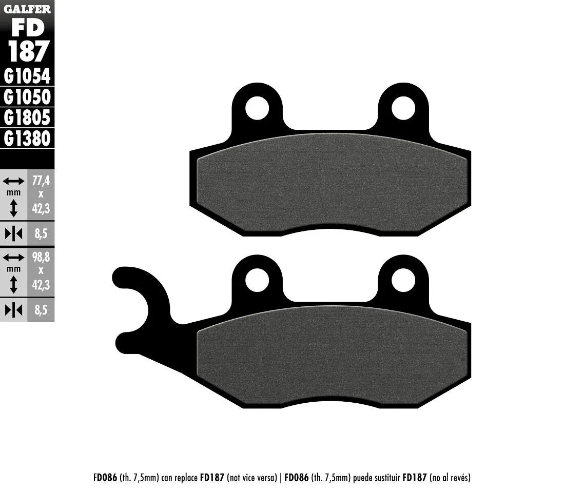 Galfer Semi-metallic Brake Pads For Motorcycle Oem Replacement