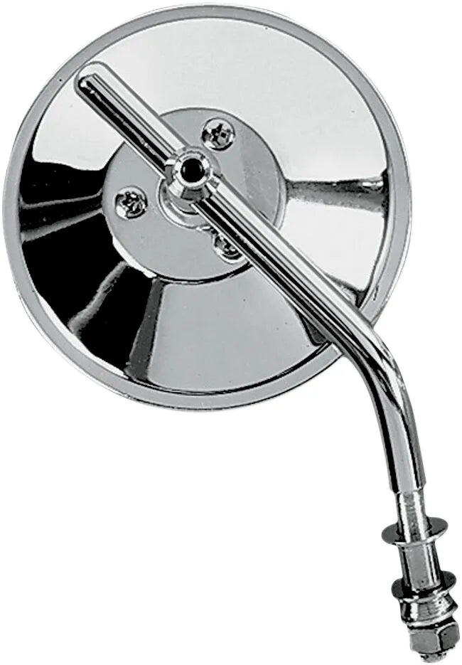 Drag Specialties Custom Mirror - Chrome, 4 Inch Round