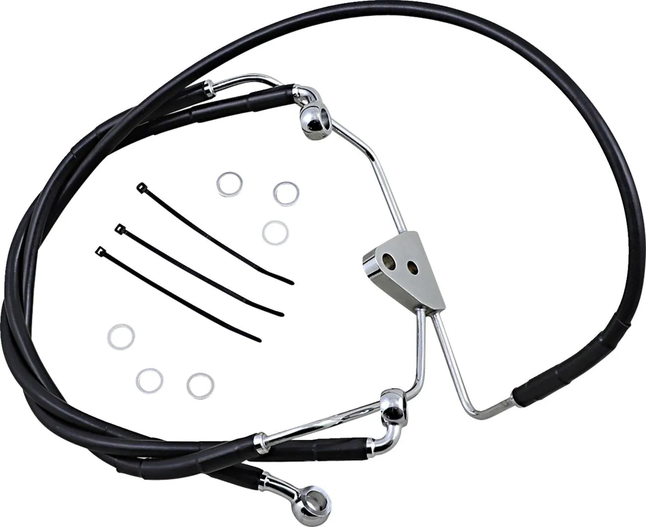 Drag Specialties Extended Black Vinyl Brake Line Kit