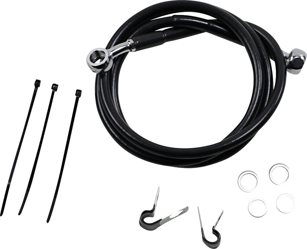 Drag Specialties Extended Brake Line Kit 47.25" Black Vinyl