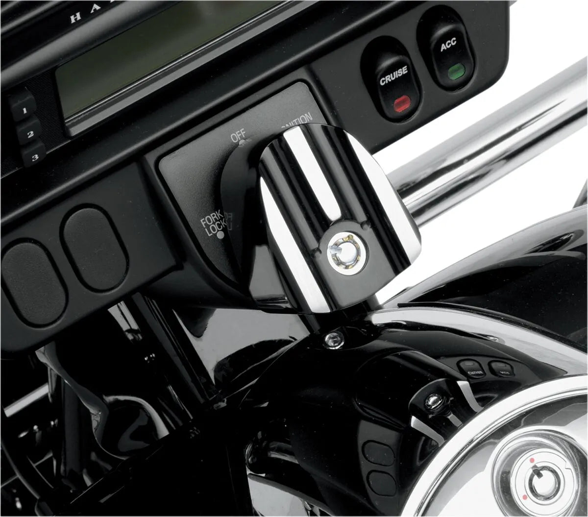 Covingtons Ignition Switch Cover - Black Aluminum