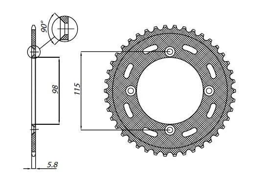 Sunstar Steel Rear Sprocket - 53t