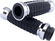 Drag Specialties Grenade Grips - Chrome/black