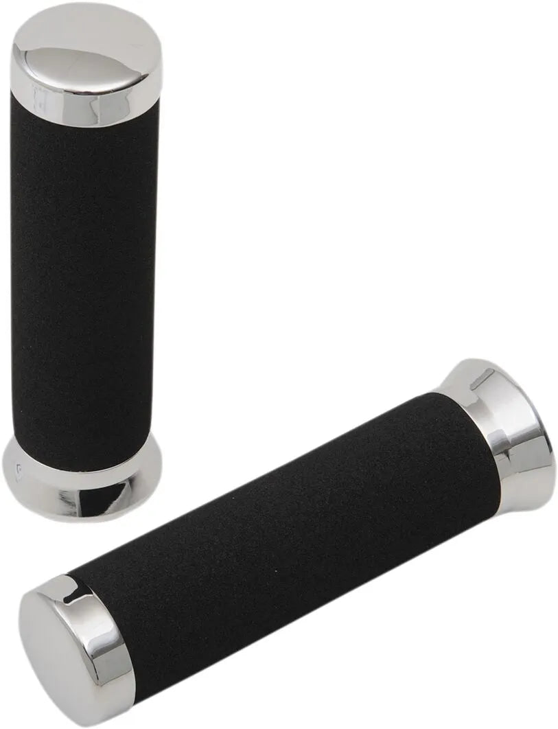 Parts Unlimited Cruiser Grips - Black/chrome