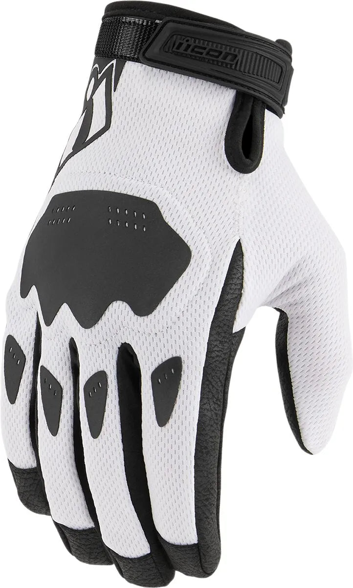Icon Hooligan Ce Gloves For Sport Riding - Black/White
