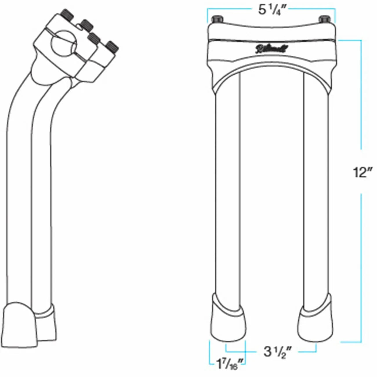 Biltwell Murdock 1" Handlebar Risers - Chrome Steel