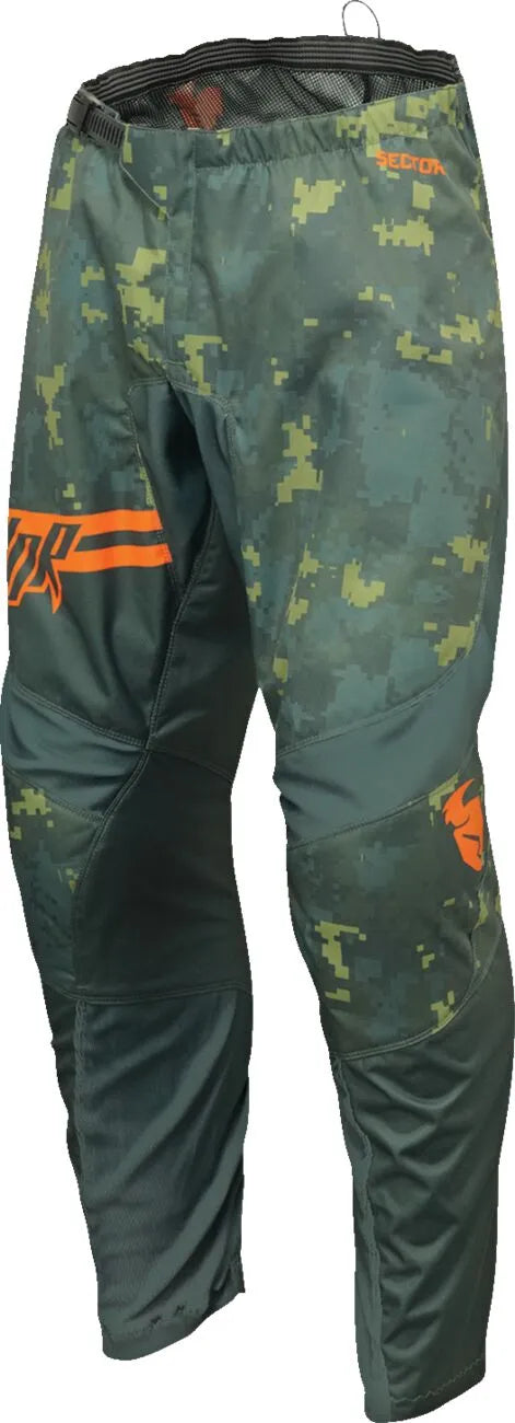 Thor Sector Digi Pants For Men - Green - Camo Green/Orange