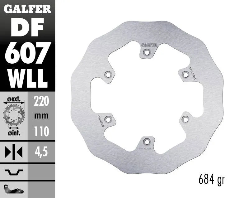 Galfer Wave Brake Rotor For Motorcycle - 220mm