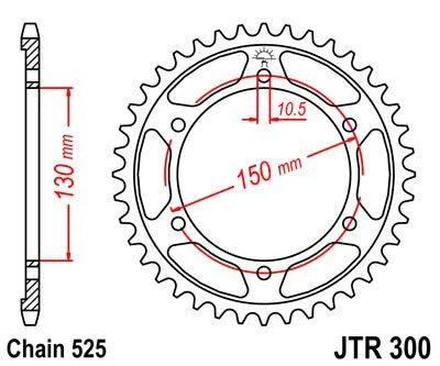 Jt Sprockets Steel Rear Sprocket 525 42t Black