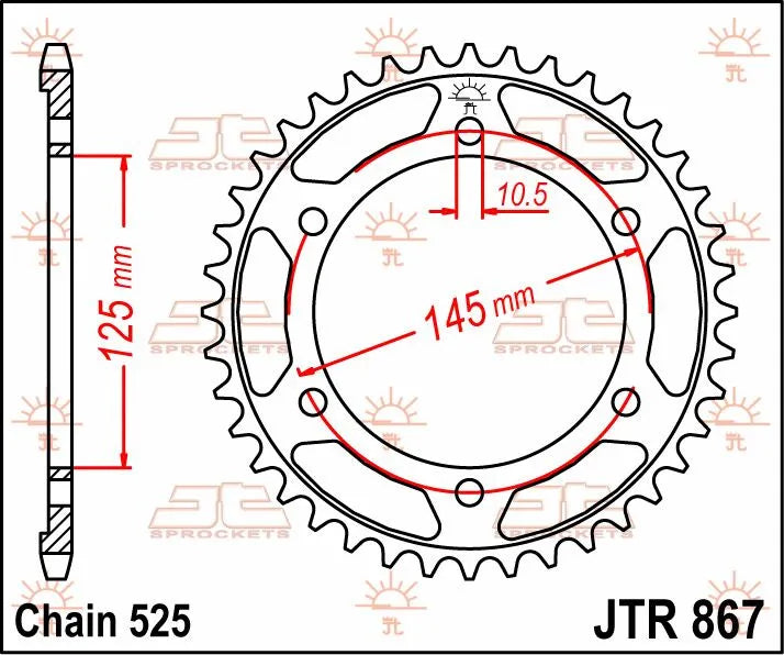 Jt Sprockets Steel Rear Sprocket 525-44t
