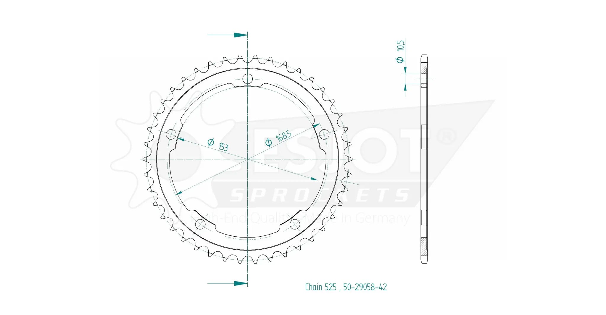 Esjot 525 Steel Rear Sprocket
