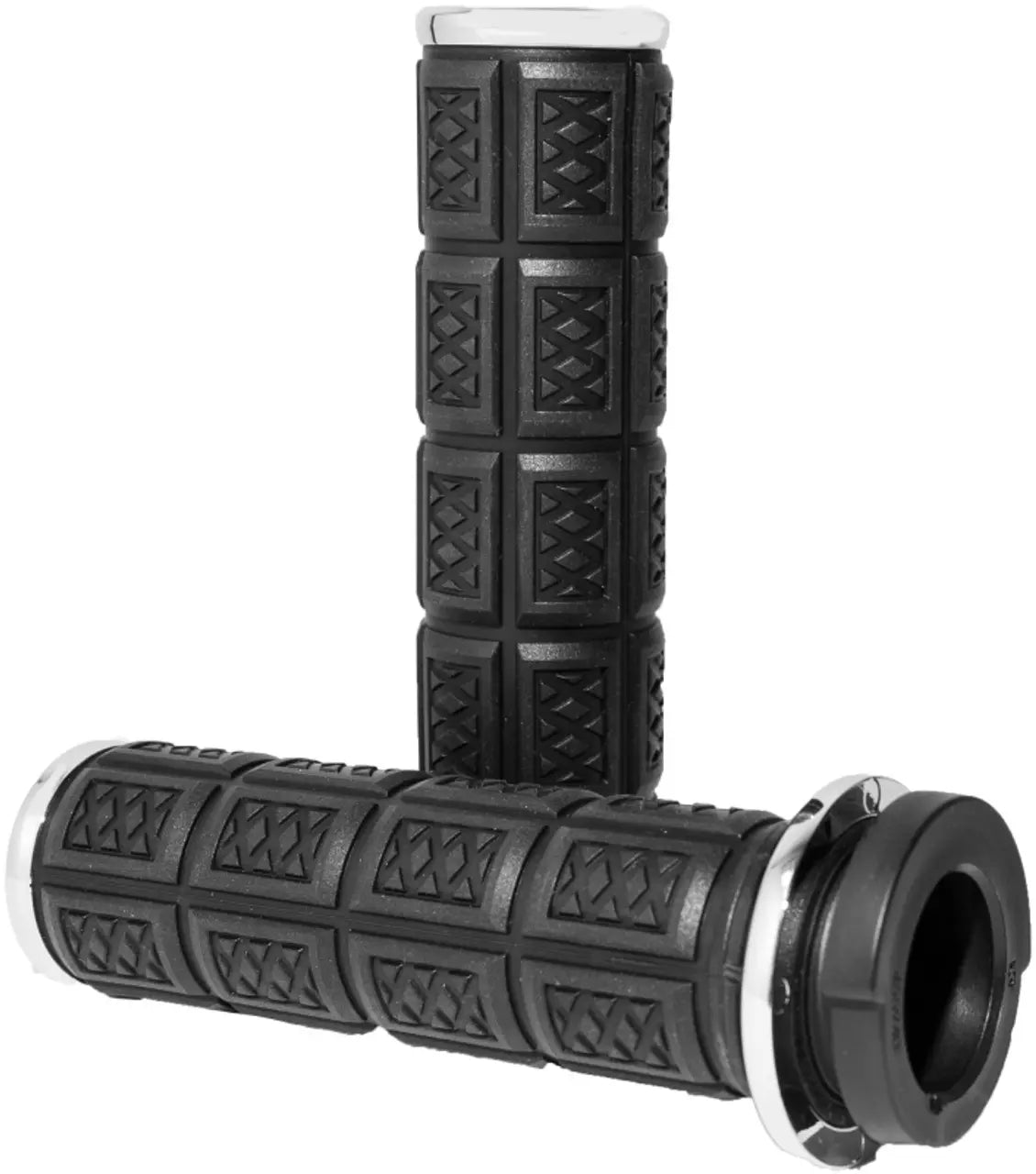 Kuryakyn Enygma Grips - Chrome Rubber