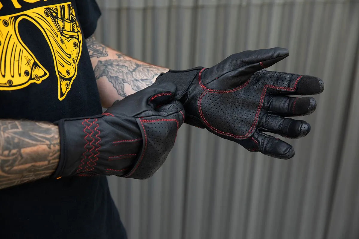 Biltwell Borrego Gloves - Black/Red
