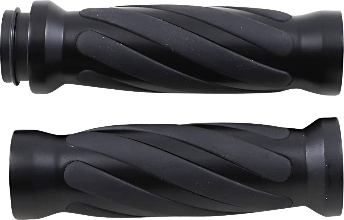 Drag Specialties Twisted Grips - Black, 1"