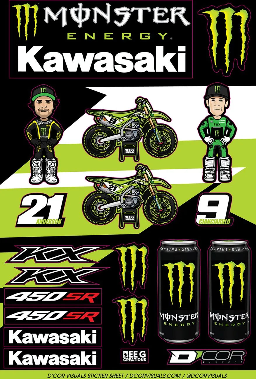 D'cor Visuals Decal Sheet For Kawasaki Kx