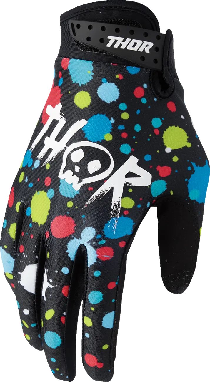 Thor Youth Launchmode Splat Gloves - Black/Multi