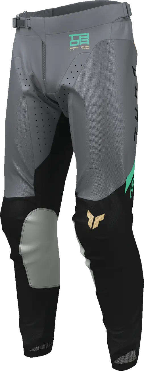 Thor Launchmode Air Raptor Racewear Pants - Black/Green/Orange/Charcoal Gray