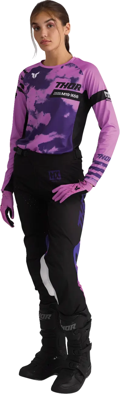 Thor Women's Launchmode Bleach Jersey - Black/Purple/White