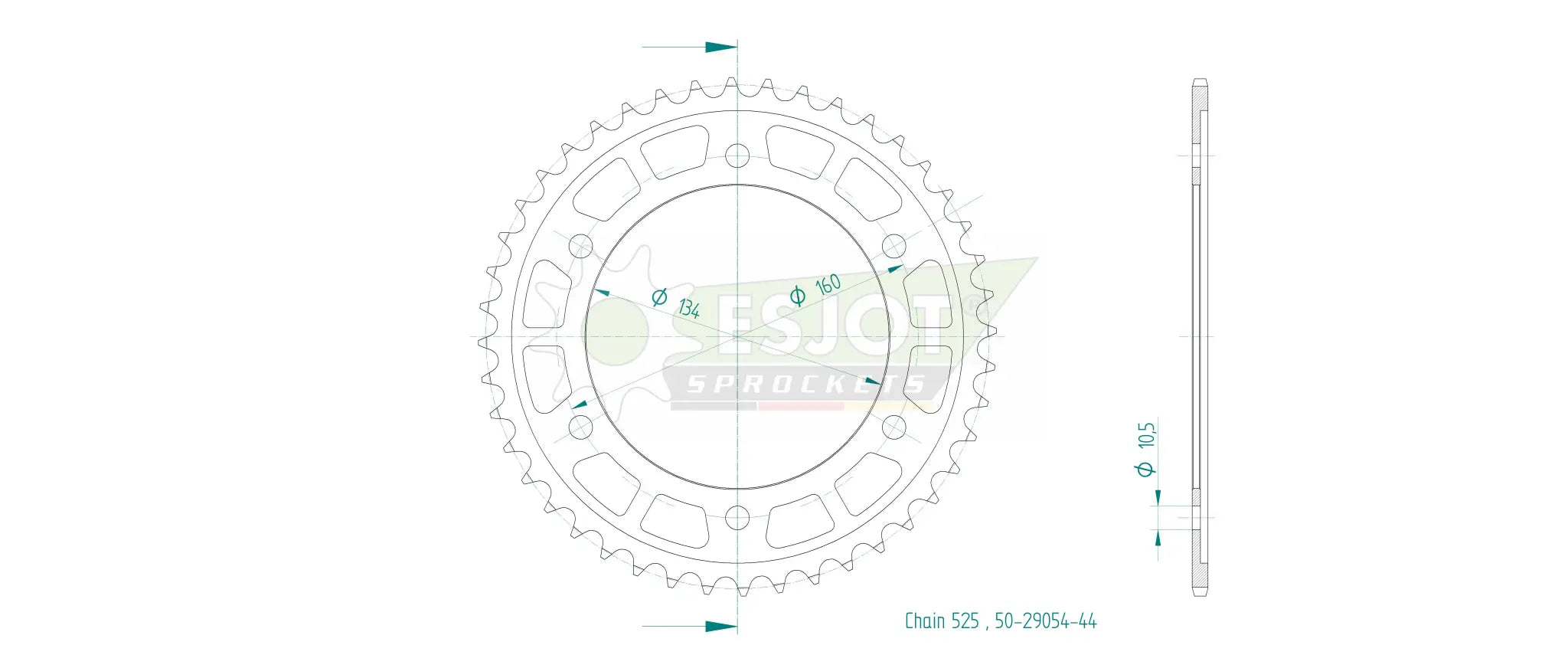 Esjot 525 Standard Rear Sprocket
