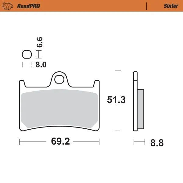 Moto-master Roadpro Sinter Brake Pad Front