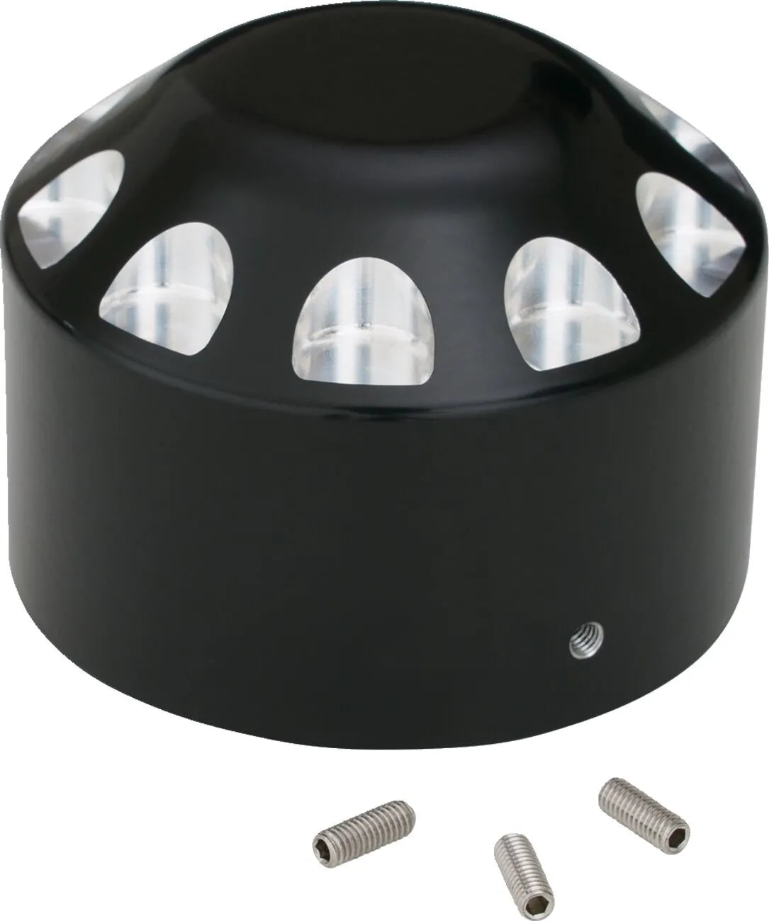 Show Chrome Black Machined Axle Nut Cover