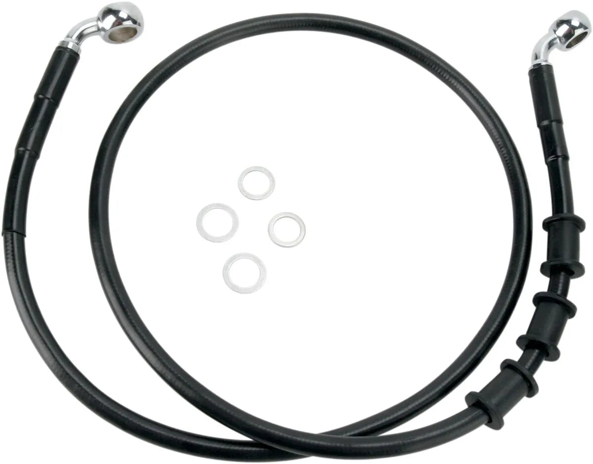 Drag Specialties Extended Black Vinyl Brake Line Kit