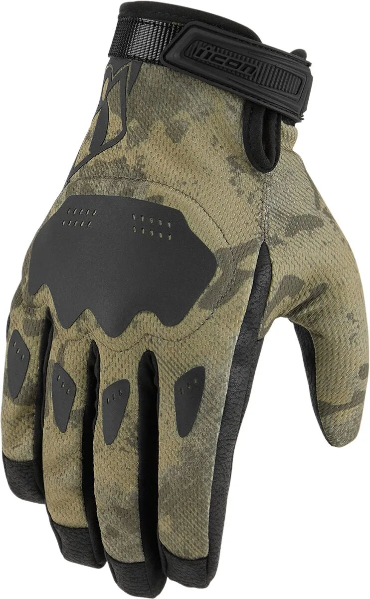 Icon Hooligan Ce Gloves For Sport Riding - Black/Camo Tan