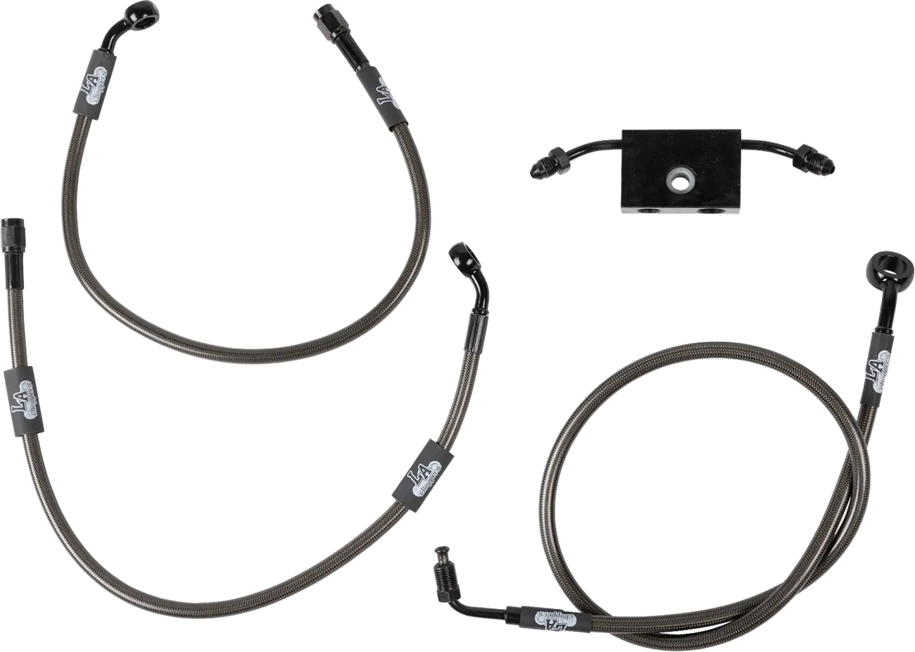 La Choppers Midnight Braided Brake Line Kit With Abs