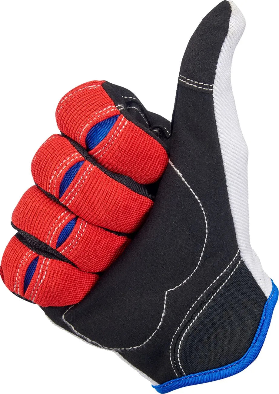 Biltwell Moto Gloves - Black/Blue/Red/White