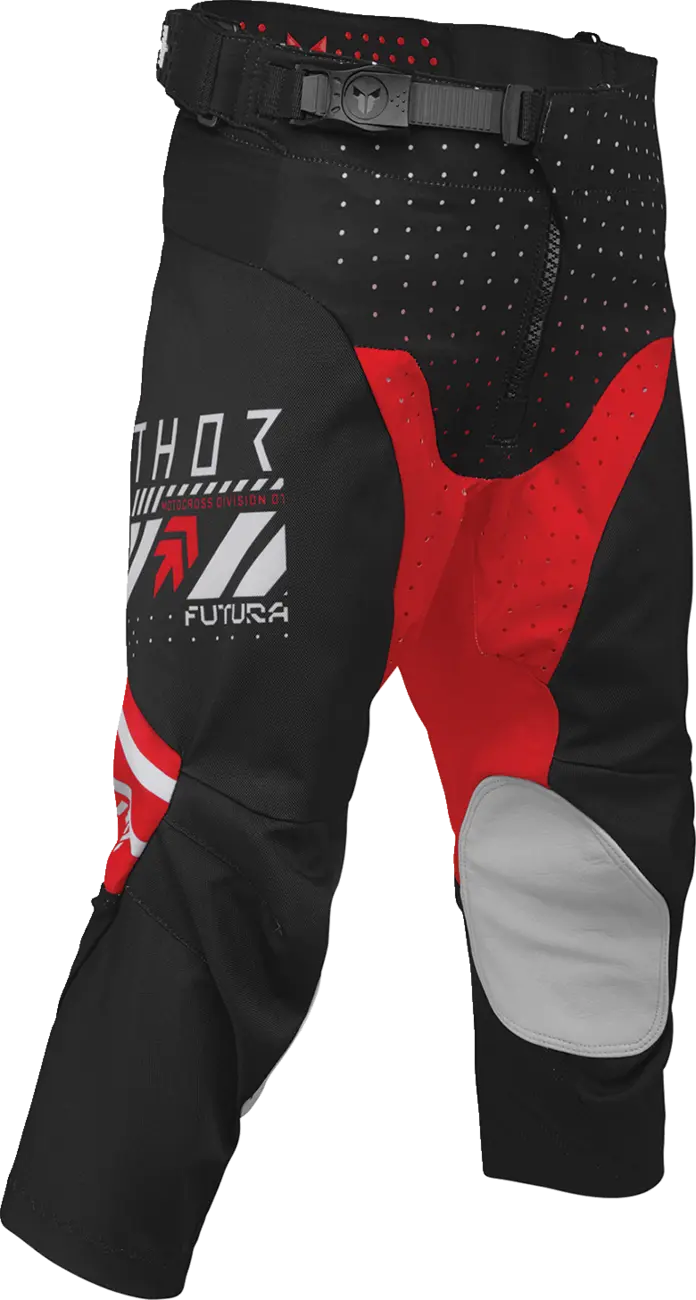 Thor Youth Launchmode Futura Racewear Pants - Black/Light Gray/Red/White