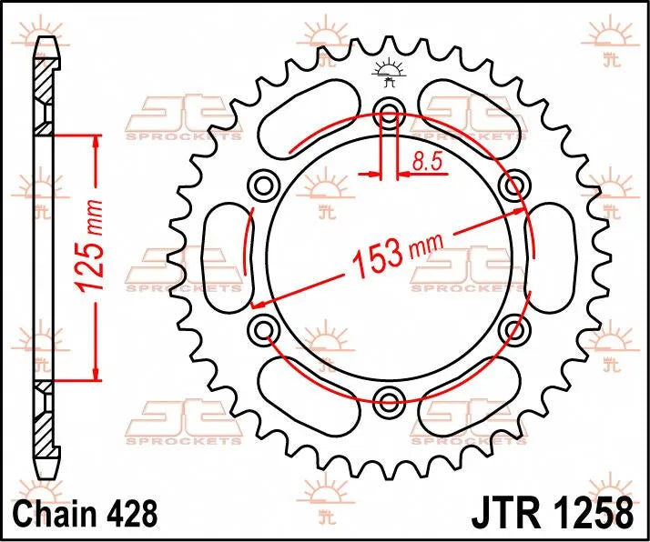 Jt Sprockets Steel Rear Sprocket 54t