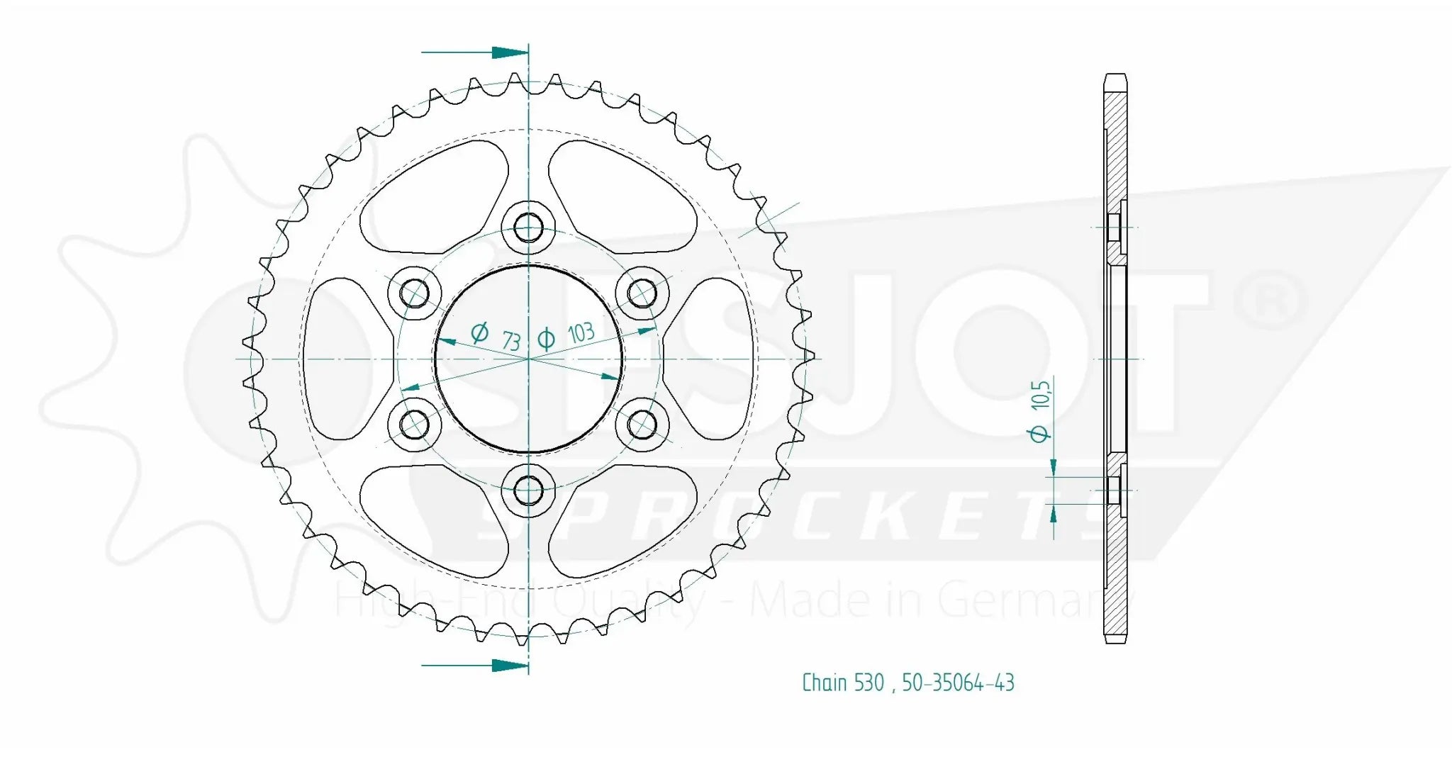 Esjot 530 Standard Rear Sprocket
