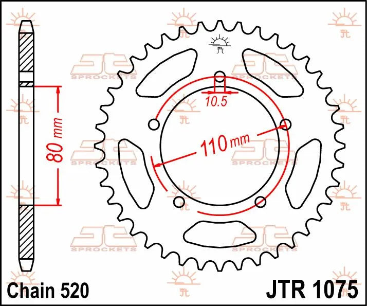 Jt Sprockets Steel Rear Sprocket 520-39t