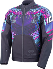 Icon Synthwave Merc3 Lazer Cobra Jacket - Black/Blue/Pink/White/Purple