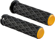 Arlen Ness Diamond Grips - Black/gold