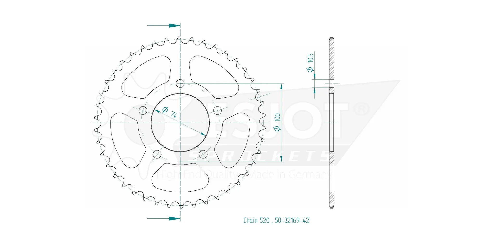 Esjot 520 Rear Sprocket - High-quality Steel