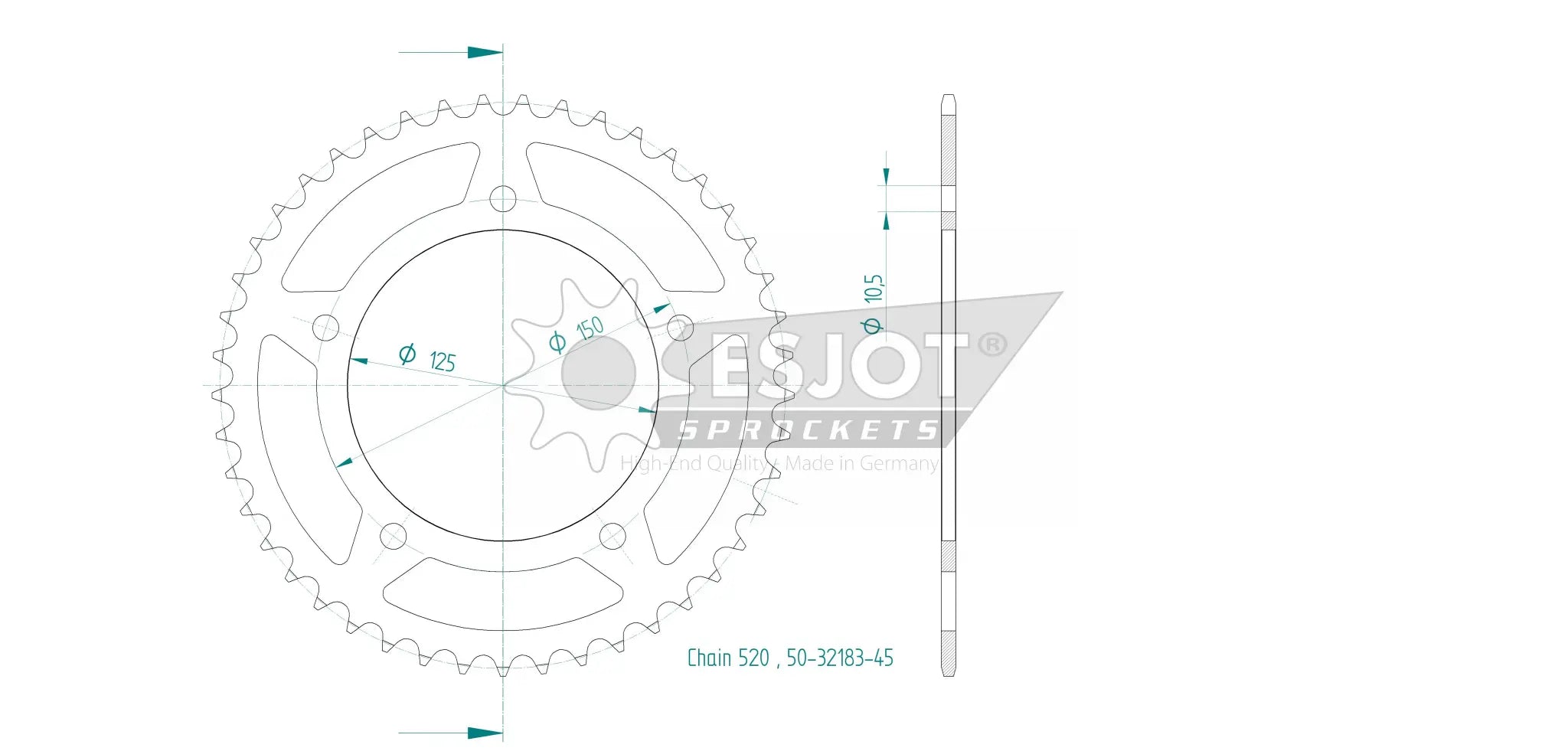 Esjot 520 Rear Sprocket - High-quality Steel