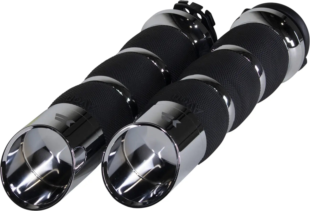 Khrome Werks Edge Grips - Chrome, 1" Bar