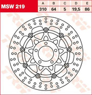 Trw Round Floating Brake Rotor For Motorcycle