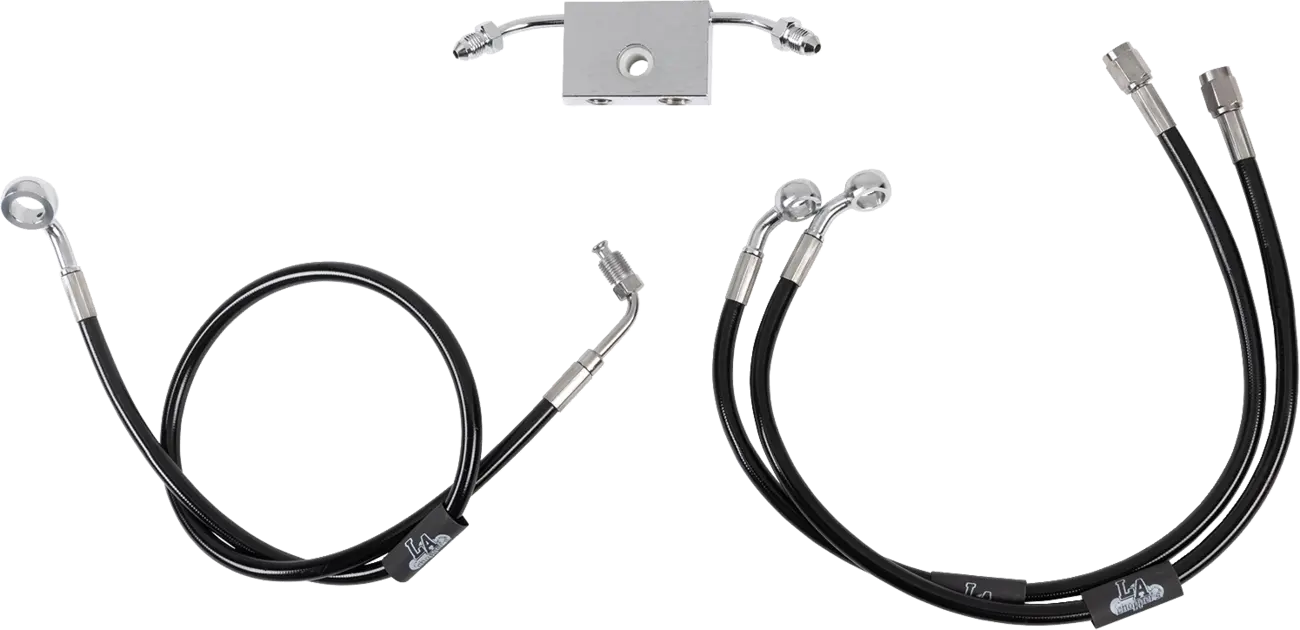 La Choppers Black Braided Brake Line Kit With Abs