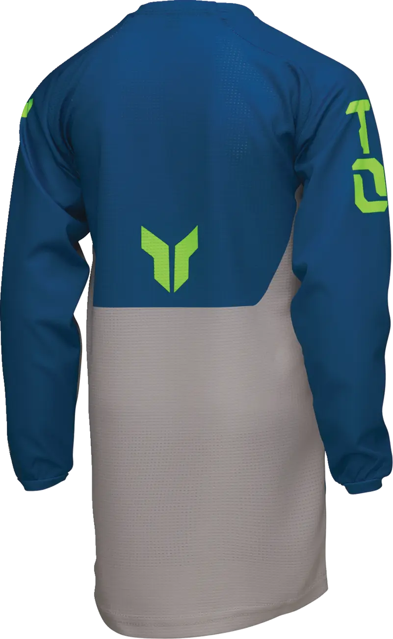 Thor Youth Launchmode Forge Jersey - Blue, Gray, Fluorescent Yellow