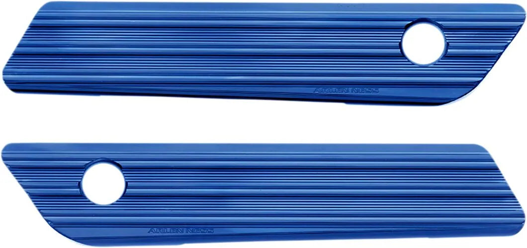 Arlen Ness Saddlebag Latch Covers - Blue Billet Aluminum