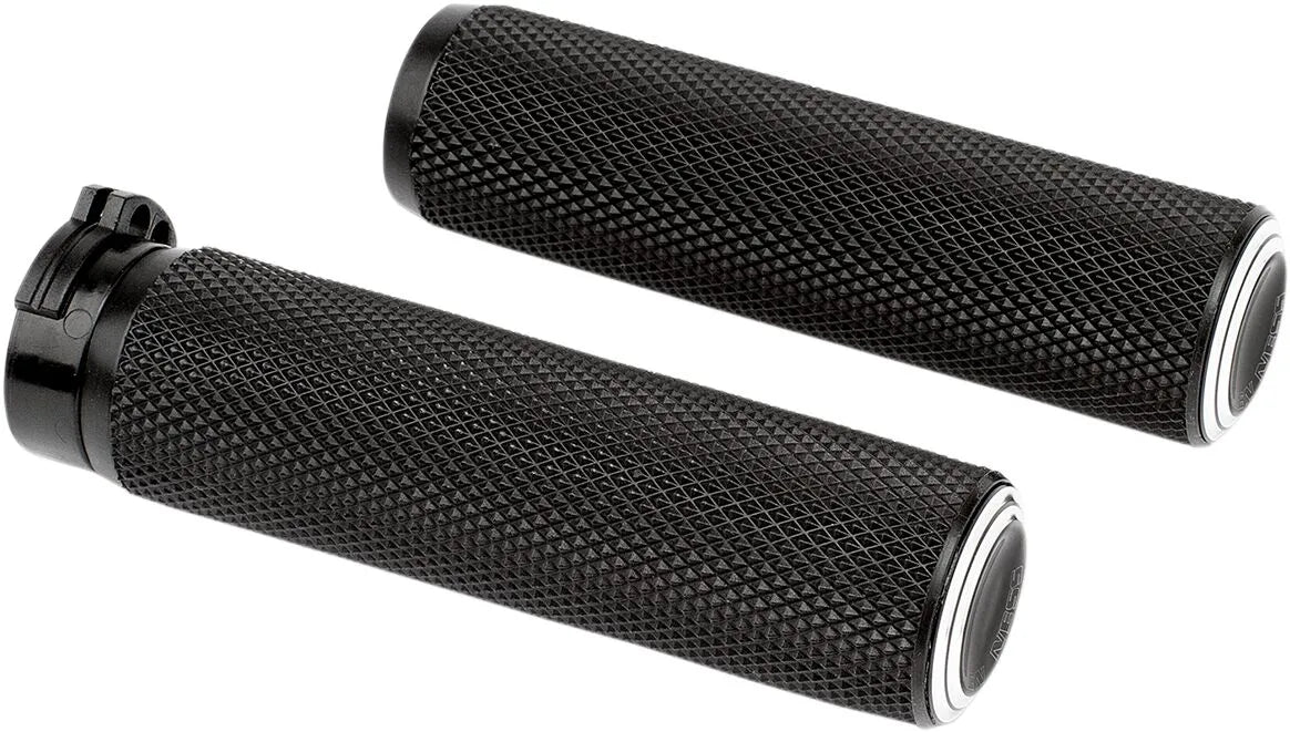 Arlen Ness Dual Ring Grips - Black Anodized