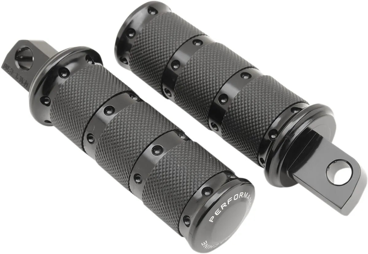 Performance Machine Xls Foot Pegs - Black Billet Aluminum